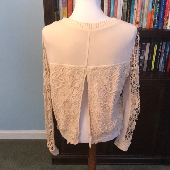 Free People lace split back sweater - size small - Picture 5 of 8